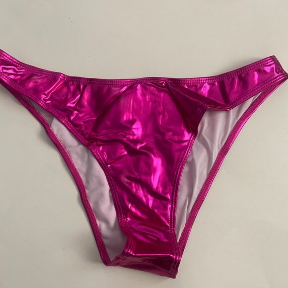 Metallic Hot Pink Rave Bikini Set - Picture 5 of 11
